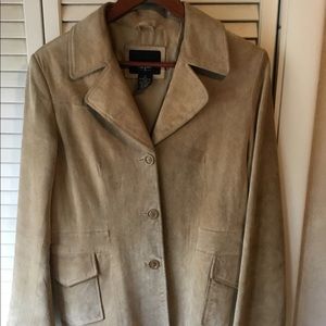Mossimo tan leather jacket, size M